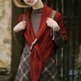 thumbnail image 1 of Womens Shawls, Duoif Knitted Shawl with Leather Buckle Women's Wrap Autumn Winter Scarf Warm Cozy Fashion Pashmina Crochet Ponchos Shawl Wraps for Women Red, 1 of 5