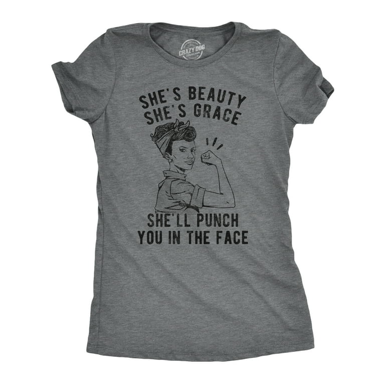Womens Punch Today In The Face T-Shirt, Funny Saying Novelty Shirt Womens Punch Today In The Face T-Shirt, Funny Saying Novelty Shirt