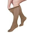 thumbnail image 1 of Womens Sheer Compression Stockings - Firm Knee High Support Hose by Support Plus - Taupe - XL, 1 of 2