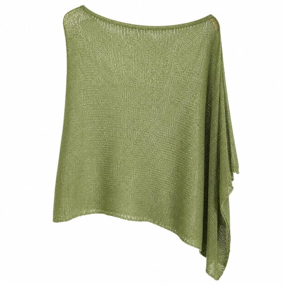 Womens Sheer Poncho Top Knitted Summer Asymmetrical Mesh Shawl Pullover Sweater Cover Up Tops