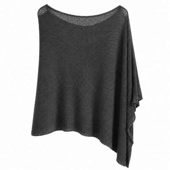 Womens Sheer Poncho Top Knitted Summer Asymmetrical Mesh Shawl Pullover Sweater Cover Up Tops