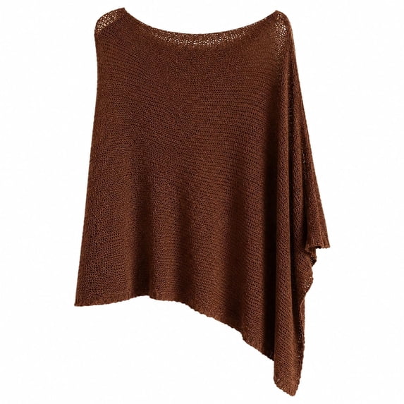 Womens Sheer Poncho Top Knitted Summer Asymmetrical Mesh Shawl Pullover Sweater Cover Up Tops