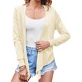 thumbnail image 1 of Womens Sheer Tie Knot Bolero Cardigan Summer Long Sleeve Lightweight Open Front Cover Up Crop Tops, 1 of 7