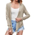 thumbnail image 1 of Womens Sheer Tie Knot Bolero Cardigan Summer Long Sleeve Lightweight Open Front Cover Up Crop Tops, 1 of 7