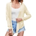 thumbnail image 1 of Womens Sheer Tie Knot Bolero Cardigan Summer Long Sleeve Lightweight Open Front Cover Up Crop Tops, 1 of 7
