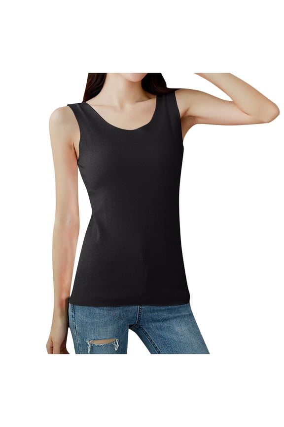 Womens Shelf Bra Camisoles Comfy Cami Tank Top Stretch Undershirt