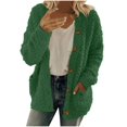 thumbnail image 1 of Womens Sherpa Cardigan Sweaters Teddy Soft Cozy Long Sleeve Button Down Fleece Jacket With Pockets Fall Winter, 1 of 6