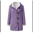 thumbnail image 1 of Womens Sherpa Coat Lapel Fleece Lined Jacket Winter Warm Button Down Hooded Coat Outerwear with Pocket, 1 of 3