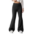 thumbnail image 1 of Womens Sherpa Flare Pants Warm Fleece Lined Elastic High Waist Trousers Loose Comfortable Plus Velvet Padded Pant Black L, 1 of 8
