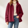 thumbnail image 1 of Womens Sherpa Jacket Winter Warm Soft Jacket Soft, Cozy, Long Sleeve, Pockets, Winter Wear, Casual (RD1 XXL), 1 of 5