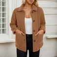 thumbnail image 1 of Womens Sherpa Jackets Fuzzy Warm Winter Jackets Button Down Jackets (Coffee XXL), 1 of 5