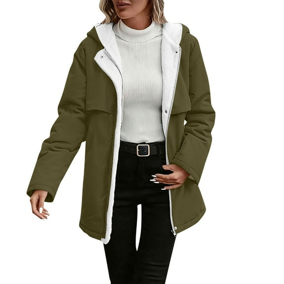 Womens Sherpa Fleece Lined Hoodie Jackets Casual Long Sleeve Zip Up Coat Fall Winter Warm Teddy Outerwear with Pockets