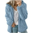 thumbnail image 1 of Womens Sherpa Fleece Lined Hoodie Jackets Plus Size Full Zip Up Warm Winter Fleece Coat Outwear Thermal Sweatshirt, 1 of 5
