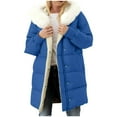 thumbnail image 1 of Womens Sherpa Fleece Lined Long Jackets Winter Long Coats Trendy Puffer Jacket Lined Down Coat Long Sleeve Parka Oversized with Hood, 1 of 7