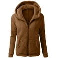 thumbnail image 1 of Womens Sherpa Jacket Fuzzy Warm Zip Up Hoodies Comfy Teddy Coat Winter Oversized Outerwear With Pockets, 1 of 2