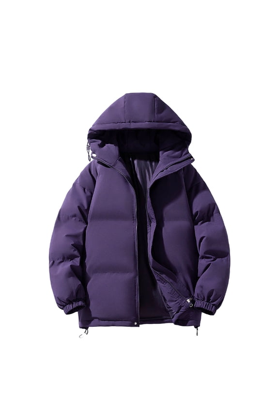 Womens Sherpa Jacket, Women's Winter Cropped Puffer Jacket Hooded Zip Up Short Warm Quilted Puffer Coat Outerwear Plus Size M-4XL