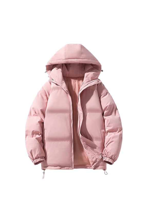 Womens Sherpa Jacket, Women's Winter Cropped Puffer Jacket Hooded Zip Up Short Warm Quilted Puffer Coat Outerwear Plus Size M-4XL