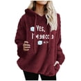 thumbnail image 1 of Womens Sherpa Pullover Hoodie Casual Oversized Fuzzy Hoodies with Pockets Fluffy Fleece Sweatshirt Outwear, L Wine, 1 of 6