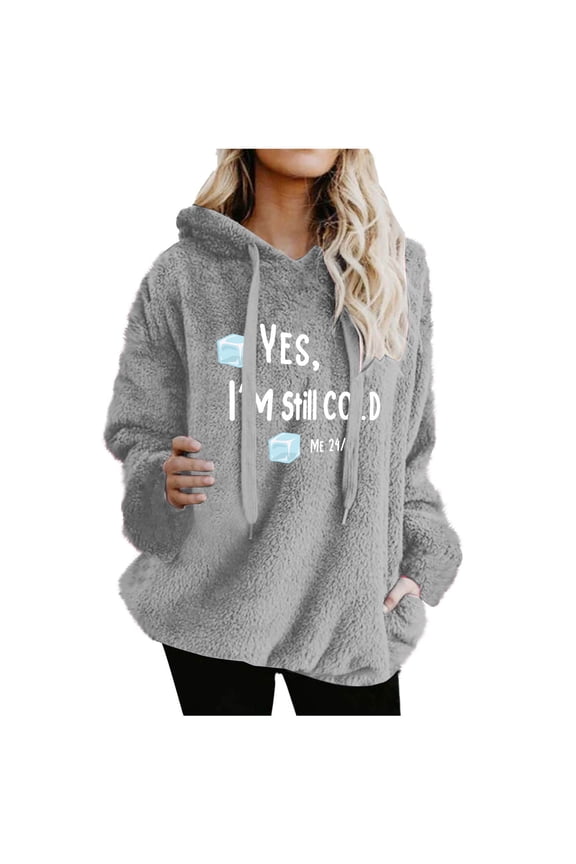 Womens Sherpa Pullover Hoodie Casual Oversized Fuzzy Hoodies with Pockets Fluffy Fleece Sweatshirt Outwear, XXL Blue