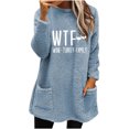 thumbnail image 1 of Womens Sherpa Sweatshirt Winter Warm Fuzzy Fleece Pullover Loose Crew Neck Graphic Long Sleeve Pockets Plush Tops (Light Blue XL), 1 of 1