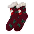 thumbnail image 1 of Womens Sherpa Winter Warm Thermal Non-Skid Fuzzy Slipper Socks - 9-11, Santa Burgundy, 1 Pair, 1 of 6
