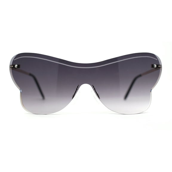 Womens Shield Oversize Large Butterfly Shape Hippie Sunglasses Gold Smoke