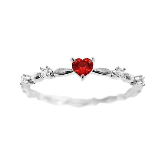 New Womens Shiny Heart Shape Cubic Zirconia Rings