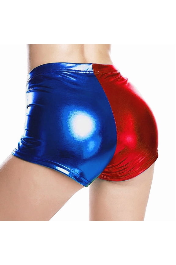 Womens Shiny Metalic Shorts Sexy Booty Dance Shorts Hot Pole Pants Dance Shorts