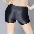 thumbnail image 1 of Womens Shiny Satin Glossy Opaque Wet Look Short Leggings Fitness shorts, 1 of 10