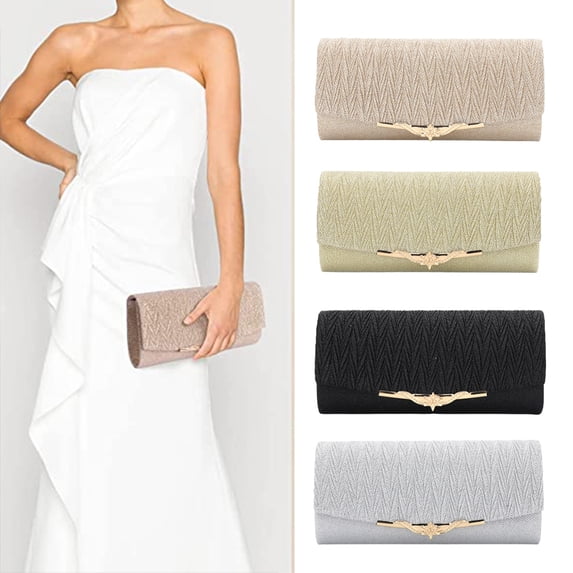 Womens Shiny Sequins Evening Bag Envelop Bag Handbag Clutch Purse for Wedding Party Prom/Apricot