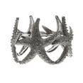 thumbnail image 1 of Womens Shiny Textured Starfish Stretch Bangle Cuff Statement Bracelet Silver, 1 of 5