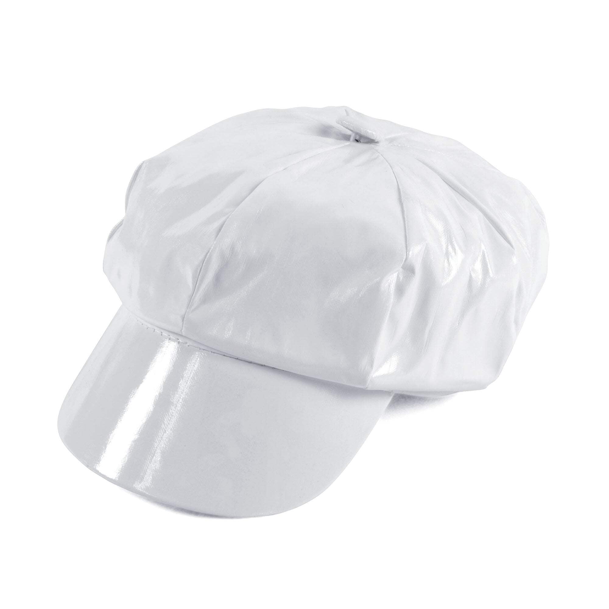 Womens Shiny White PVC Hat Hats Female Halloween Costume