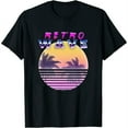 thumbnail image 1 of Womens Shirt 80S Retro Wave Tee Black X-Large, 1 of 5