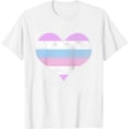 thumbnail image 1 of Womens Shirt Bigender Pride Heart Flag Identity Lgbt Gay Graphic Raglan Baseball Tee White Large, 1 of 5