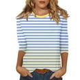 thumbnail image 1 of Womens Shirt Casual Tops for Women Women's Fashion Printed T-shirt 3/4 Sleeve Blouse Round Neck Casual Tops, 1 of 5