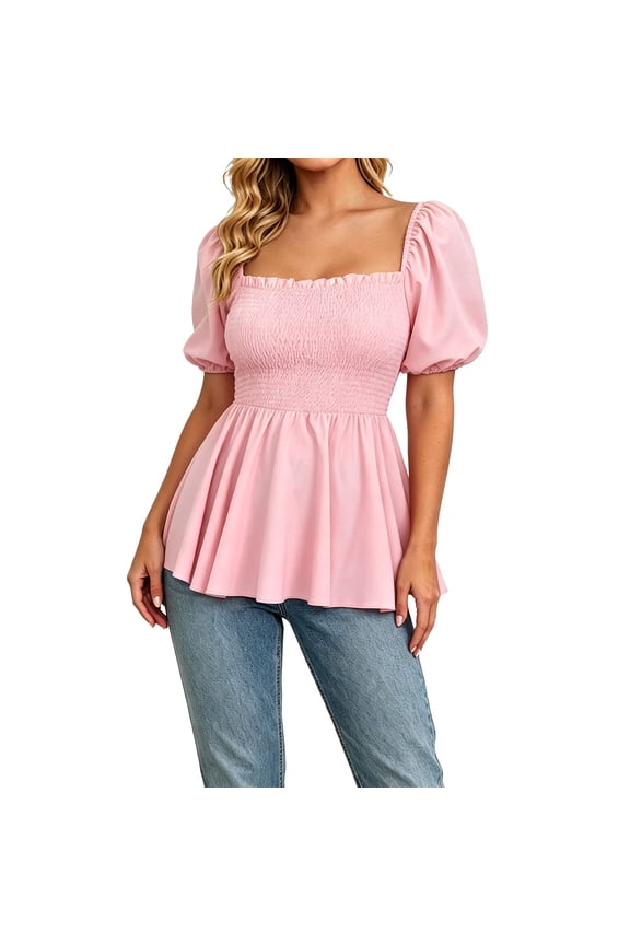 Womens Shirt Elegant Pleated Button Front Pretty Versatile Womens Performance Tops,RD1,L