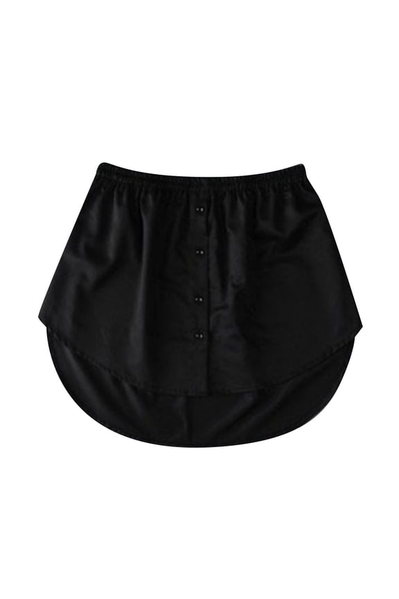 Womens Shirt Extension Mini Skirt - Pleated High Waist A-Line - 80% Polyester 20% Spandex - Elastic Soft Fabric - S-XXXL Sizes