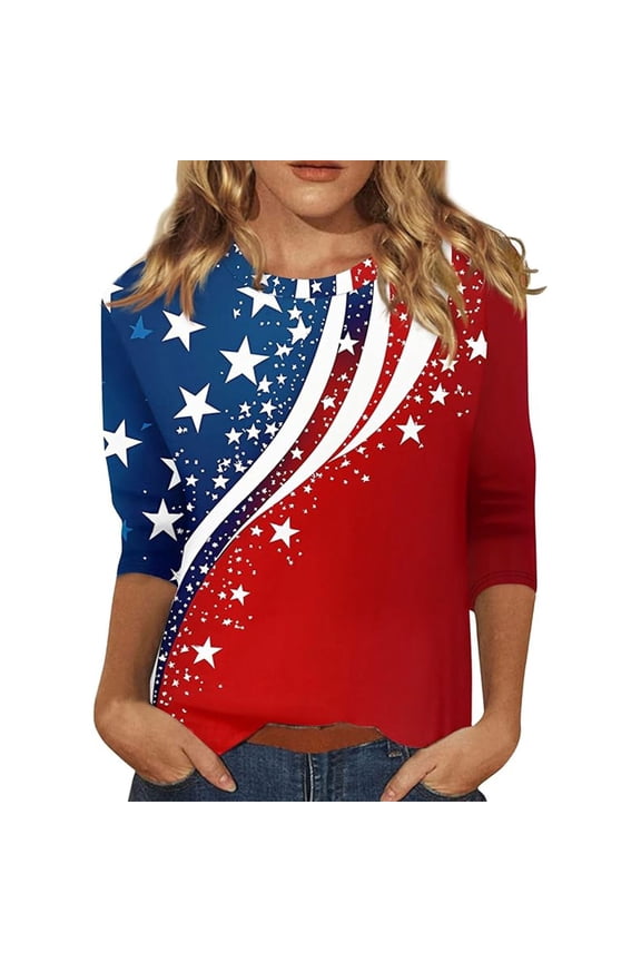 Womens Shirt Fashion Short Sleeve V Neck Loose Fit Beach Clothes for Women,Red,M