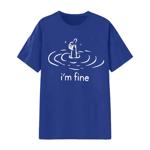 Womens Shirt Graphic Printed Short Sleeve Crewneck Soft Fashion Fit Womens Workout Shirt,Blue,XL