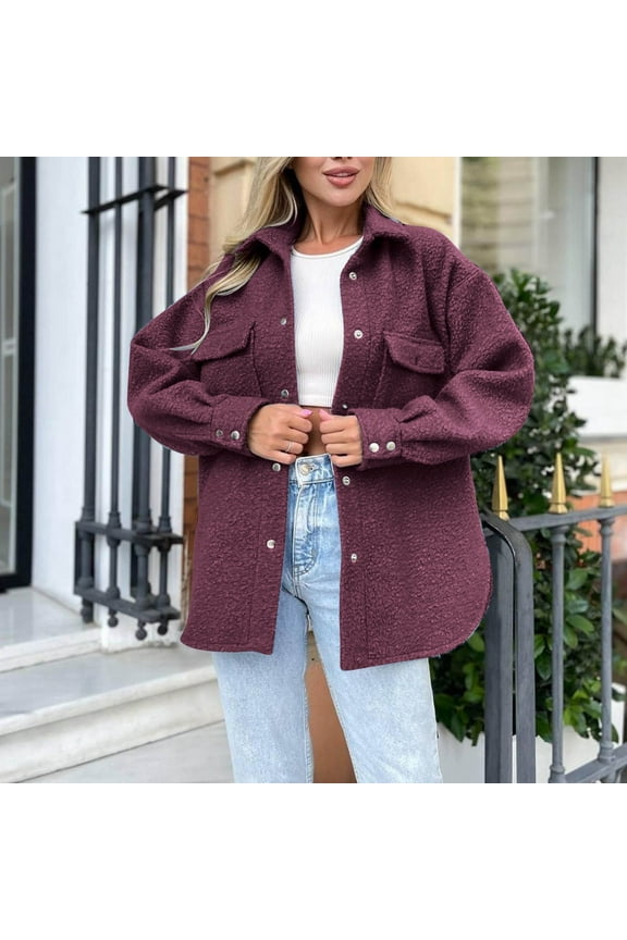 Womens Shirt Jacket Oversized Button Down Long Shacket Jacket With Pockets Zip up Jacket for Women Wolf Jacket with Zipper And 30 Womens Hoodies with Zipper Jacket Bed Jacket Petite Women Jacket