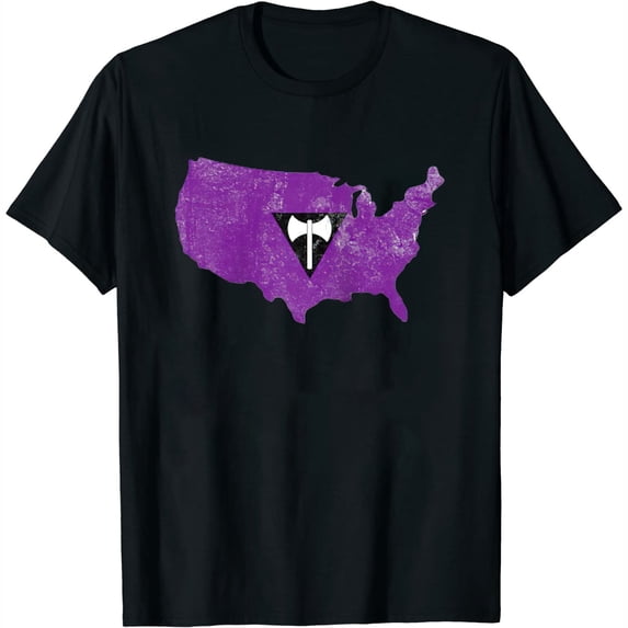 Womens Shirt Lesbian Labrys Flag Pride Usa America Identity Lgbt Graphic Raglan Baseball Tee White Small