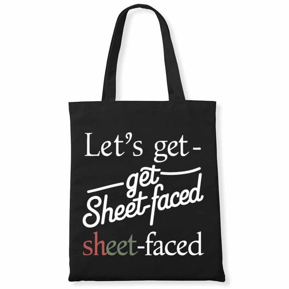 Womens Shirt Let's Get Sheet-Faced Pumpkin Canvas Bag 1Pc