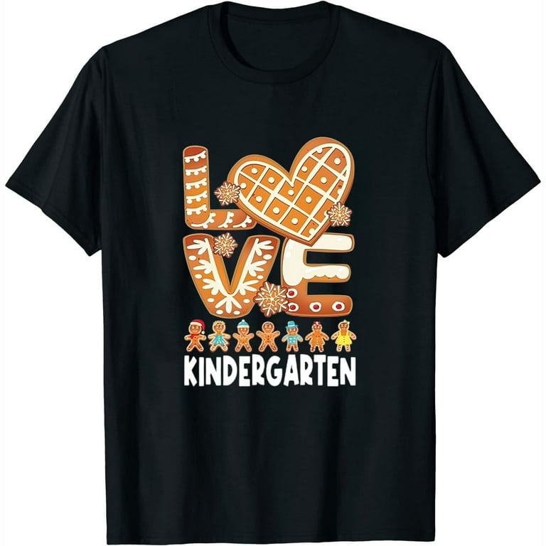 Love Kindergarten Christmas Teacher T-Shirt Love Kindergarten Christmas Teacher T-Shirt