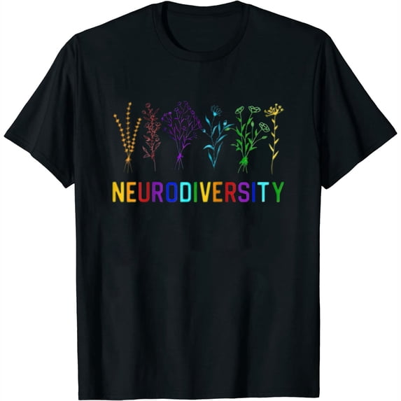 Womens Shirt Neurodiversity Autism Awareness Adhd Rainbow Flower Autistic Raglan Baseball Tee Black Medium