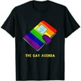 thumbnail image 1 of Womens Shirt The Gay Agenda Funny Gay Pride Planner Calendar Graphic Raglan Baseball Tee White Large, 1 of 5