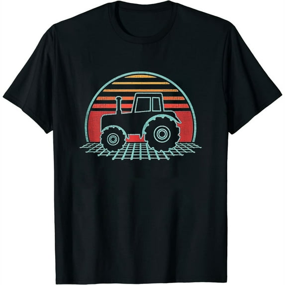 Womens Shirt Tractor Farming Retro Vintage 80S Style Farmer Gift Tank Top Black 3X-Large