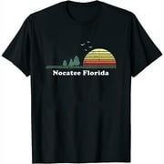 Womens Shirt Vintage Nocatee, Florida Sunset Souvenir Print Pullover Hoodie Black Small