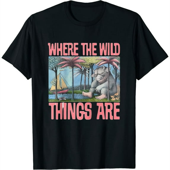 Womens Shirt Where The Wild Things Are Cover Raglan Baseball Tee Black 4X-Large