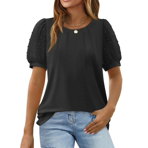 Womens Shirts Blouse Women's Fashion Cap Sleeve Tops Shirts Casual Summer Tunic Tops