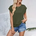 thumbnail image 1 of Womens Shirts Blouse Women's Fashion Casual Wave Stripe Loose Short Sleeve T-Shirt Vest Top, 1 of 6